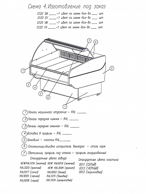 Холодильная витрина Carboma KombiLux G120 SM 1,25-1 (цвет по схеме)
